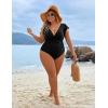 imageBlooming Jelly Womens Tummy Control Bathing Suit One Piece Plus Size Swimsuits Lace Up Back Ruffle Swim Suits 2025Black