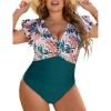 Floral Print and Dark Cyan