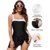 imageBlooming Jelly Women One Piece Swimsuit Tummy Control Swim Dress Color Block Modest Bathing Suit Retro Swim Suit SkirtBlack