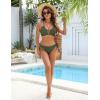 imageBlooming Jelly Womens Bikini Sets Two Piece Cheeky Swimsuits Curvy Cutout String Bathing SuitsArmy Green
