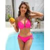 imageBlooming Jelly Womens Bikini Sets Two Piece Cheeky Swimsuits Curvy Cutout String Bathing SuitsHot Pink