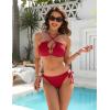 imageBlooming Jelly Womens Bikini Sets Two Piece Cheeky Swimsuits Curvy Cutout String Bathing SuitsRed