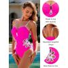 imageBlooming Jelly Womens One Piece Swimsuit Slimming Color Block High Cut Bathing Suit Cheeky Floral Cutout SwimwearHot Pink