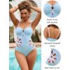 imageBlooming Jelly Womens One Piece Swimsuit Slimming Color Block High Cut Bathing Suit Cheeky Floral Cutout SwimwearSky Blue