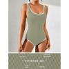imageBlooming Jelly Womens One Piece Swimsuit Sporty Tummy Control Bathing Suit Ribbed Slimming Cute Flattering High Cut SwimwearPea Green