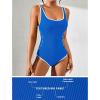 imageBlooming Jelly Womens One Piece Swimsuit Sporty Tummy Control Bathing Suit Ribbed Slimming Cute Flattering High Cut SwimwearRoyal Blue