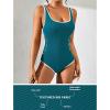 imageBlooming Jelly Womens One Piece Swimsuit Sporty Tummy Control Bathing Suit Ribbed Slimming Cute Flattering High Cut SwimwearTeal