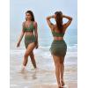 imageBlooming Jelly Womens Swim Skirt High Waisted Bikini Sets Tummy Control Swimsuits Mesh Sarong Wraps Bathing SuitsArmy Green