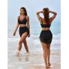imageBlooming Jelly Womens Swim Skirt High Waisted Bikini Sets Tummy Control Swimsuits Mesh Sarong Wraps Bathing SuitsBlack