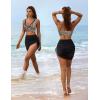 imageBlooming Jelly Womens Swim Skirt High Waisted Bikini Sets Tummy Control Swimsuits Mesh Sarong Wraps Bathing SuitsLeopardBlack