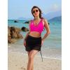 imageBlooming Jelly Womens Swim Skirt High Waisted Bikini Sets Tummy Control Swimsuits Mesh Sarong Wraps Bathing SuitsPinkBlack