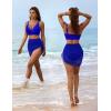 imageBlooming Jelly Womens Swim Skirt High Waisted Bikini Sets Tummy Control Swimsuits Mesh Sarong Wraps Bathing SuitsRoyal Blue