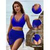 imageBlooming Jelly Womens Swim Skirt High Waisted Bikini Sets Tummy Control Swimsuits Mesh Sarong Wraps Bathing SuitsRoyal Blue