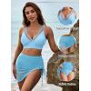 imageBlooming Jelly Womens Swim Skirt High Waisted Bikini Sets Tummy Control Swimsuits Mesh Sarong Wraps Bathing SuitsSky Blue