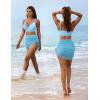 imageBlooming Jelly Womens Swim Skirt High Waisted Bikini Sets Tummy Control Swimsuits Mesh Sarong Wraps Bathing SuitsSky Blue