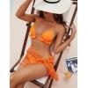 imageBlooming Jelly Womens 3 Piece Swimsuits Triangle Halter Thong Bikini Set Butterfly Bathing Suits SarongsBrignt Orange