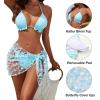 imageBlooming Jelly Womens 3 Piece Swimsuits Triangle Halter Thong Bikini Set Butterfly Bathing Suits SarongsLight Sky Blue
