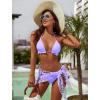 imageBlooming Jelly Womens 3 Piece Swimsuits Triangle Halter Thong Bikini Set Butterfly Bathing Suits SarongsPurple