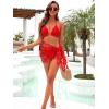 imageBlooming Jelly Womens 3 Piece Swimsuits Triangle Halter Thong Bikini Set Butterfly Bathing Suits SarongsRed