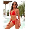 imageBlooming Jelly Womens 3 Piece Swimsuits Triangle Halter Thong Bikini Set Butterfly Bathing Suits SarongsRed