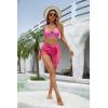 imageBlooming Jelly Womens 3 Piece Swimsuits Triangle Halter Thong Bikini Set Butterfly Bathing Suits SarongsRose Red