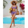 imageBlooming Jelly Womens 3 Piece Swimsuits Triangle Halter Thong Bikini Set Butterfly Bathing Suits SarongsViolet
