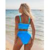 imageBlooming Jelly Womens High Waist Bikini Sets Sporty Color Block Two Piece Swimsuits Scoop Neck Cheeky Bathing SuitsBlue