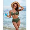 imageBlooming Jelly Womens High Waisted Bikini Set Tie Knot High Rise Two Piece Swimsuits Bathing SuitsArmy Green
