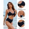 imageBlooming Jelly Womens High Waisted Bikini Set Tie Knot High Rise Two Piece Swimsuits Bathing SuitsBlack B9