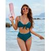 imageBlooming Jelly Womens High Waisted Bikini Set Tie Knot High Rise Two Piece Swimsuits Bathing SuitsBlue Green126