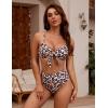 imageBlooming Jelly Womens High Waisted Bikini Set Tie Knot High Rise Two Piece Swimsuits Bathing SuitsLeopard126