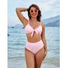 imageBlooming Jelly Womens High Waisted Bikini Set Tie Knot High Rise Two Piece Swimsuits Bathing SuitsLight Pink