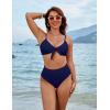 imageBlooming Jelly Womens High Waisted Bikini Set Tie Knot High Rise Two Piece Swimsuits Bathing SuitsNavy