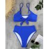 imageBlooming Jelly Womens High Waisted Bikini Set Tie Knot High Rise Two Piece Swimsuits Bathing SuitsNeon Blue