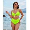 imageBlooming Jelly Womens High Waisted Bikini Set Tie Knot High Rise Two Piece Swimsuits Bathing SuitsNeon Green