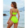 imageBlooming Jelly Womens High Waisted Bikini Set Tie Knot High Rise Two Piece Swimsuits Bathing SuitsNeon Green