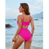 imageBlooming Jelly Womens High Waisted Bikini Set Tie Knot High Rise Two Piece Swimsuits Bathing SuitsNeon Hot Pink