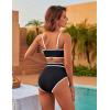 imageBlooming Jelly Womens High Waisted Bikini Set Tie Knot High Rise Two Piece Swimsuits Bathing SuitsNew Colorblock Black