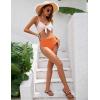 imageBlooming Jelly Womens High Waisted Bikini Set Tie Knot High Rise Two Piece Swimsuits Bathing SuitsOrange  Pink