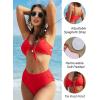 imageBlooming Jelly Womens High Waisted Bikini Set Tie Knot High Rise Two Piece Swimsuits Bathing SuitsRed