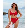imageBlooming Jelly Womens High Waisted Bikini Set Tie Knot High Rise Two Piece Swimsuits Bathing SuitsRed126