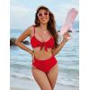 imageBlooming Jelly Womens High Waisted Bikini Set Tie Knot High Rise Two Piece Swimsuits Bathing SuitsRed126