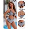 imageBlooming Jelly Womens High Waisted Bikini Set Tie Knot High Rise Two Piece Swimsuits Bathing SuitsStripe Black023