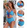 imageBlooming Jelly Womens High Waisted Bikini Set Tie Knot High Rise Two Piece Swimsuits Bathing SuitsStripe Blue Green17