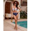 imageBlooming Jelly Womens High Waisted Bikini Set Tie Knot High Rise Two Piece Swimsuits Bathing SuitsStriped Blue126