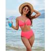 imageBlooming Jelly Womens High Waisted Bikini Set Tie Knot High Rise Two Piece Swimsuits Bathing SuitsWatermelon Red