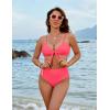 imageBlooming Jelly Womens High Waisted Bikini Set Tie Knot High Rise Two Piece Swimsuits Bathing SuitsWatermelon Red