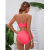 imageBlooming Jelly Womens High Waisted Bikini Set Tie Knot High Rise Two Piece Swimsuits Bathing SuitsWatermelon Red