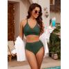 imageBlooming Jelly Womens High Waisted Bikini Sets Criss Cross Two Piece Swimsuits Color Block Full Coverage Bathing SuitsArmy Green