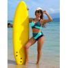 imageBlooming Jelly Womens High Waisted Bikini Sets Criss Cross Two Piece Swimsuits Color Block Full Coverage Bathing SuitsGreen